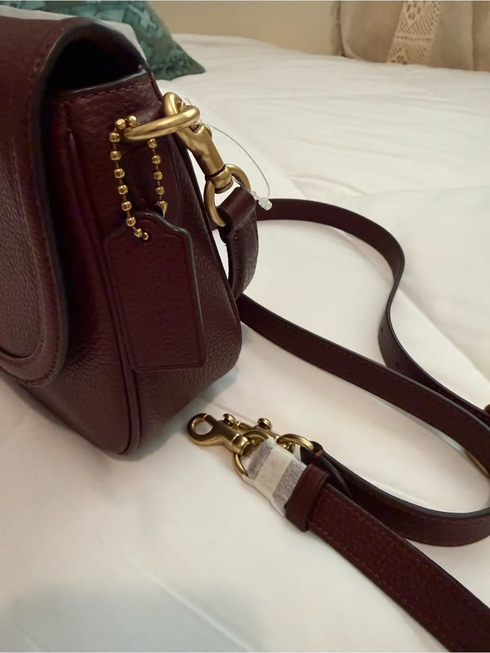 Coach Leather Saddle Bag - Burgundy